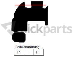 Gummifußmatte mit 1 Pedal links ohne Lenkrad, 1 Pedal rechts 